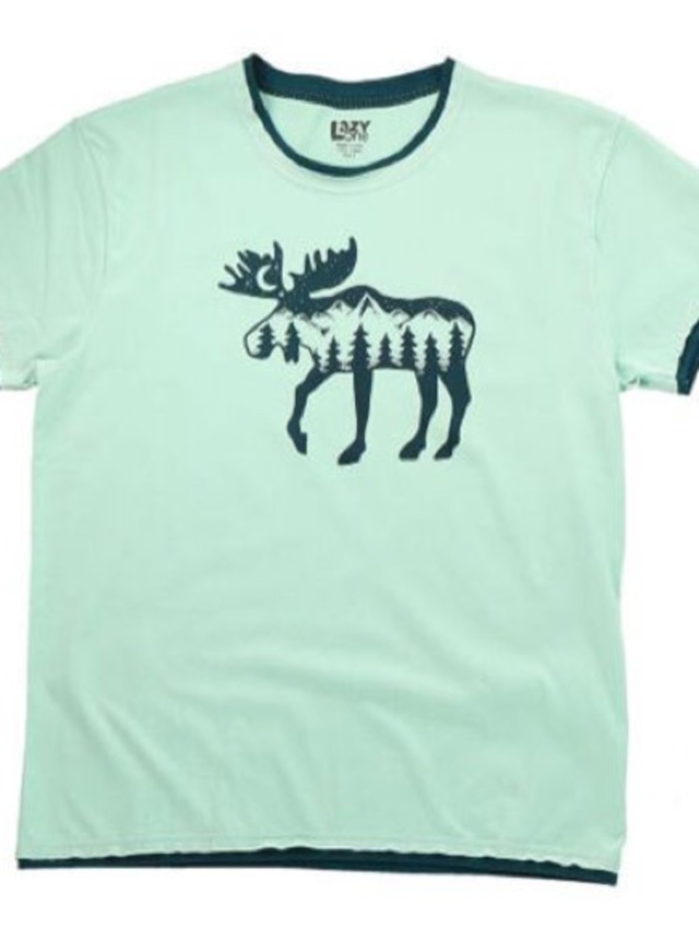 Lazy One- Minnesota Moose Graphic Tee with Navy Trim